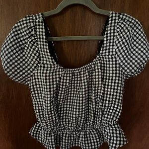 S Black and White Top